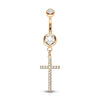 Belly Button Piercing Cross dangle Zirconia