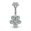 Piercing Ombelico Fiore di zirconi