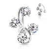 Belly Button Piercing 4 Zirconia Silver