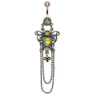 Belly Button Piercing Vintage dangle Zirconia