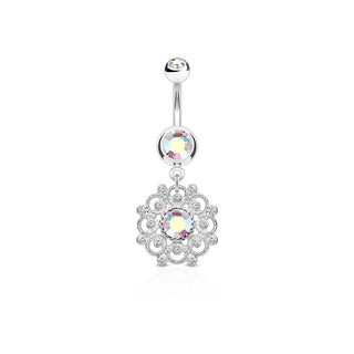 Belly Button Piercing Vintage dangle Zirconia