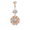 Belly Button Piercing Vintage dangle Zirconia