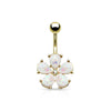 Belly Button Piercing Flower Opal