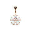 Belly Button Piercing Flower Opal