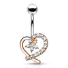 Belly Button Piercing Heart Flower Zirconia