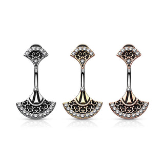 Piercing Nombril Eventail Zircone