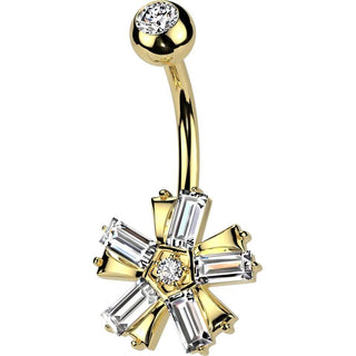 Piercing Ombelico Fiore zircone