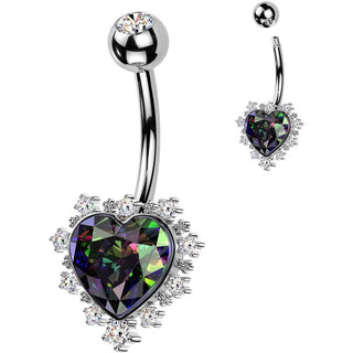 Piercing Nombril cœur zircone