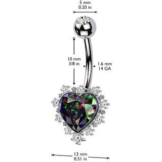 Piercing Nombril cœur zircone