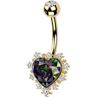 Belly Button Piercing heart zirconia