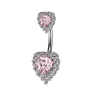 Belly Button Piercing Heart Zirconia