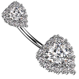 Belly Button Piercing Heart Zirconia