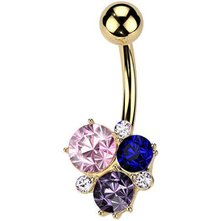 Piercing Nombril pierres multicolores