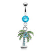 Belly Button Piercing Palm Tree dangle Zirconia