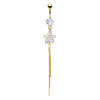 Belly Button Piercing Flower dangle Zirconia