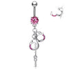 Piercing Ombelico Pendente a forma di Manette in zirconi e argento