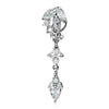 Piercing Ombelico Pendente a goccia zirconi e argento