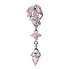 Piercing Ombelico Pendente a goccia zirconi e argento