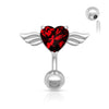 Belly Button Piercing Angel Wings Zirconia Silver