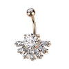 Belly Button Piercing Folding Fan Zirconia
