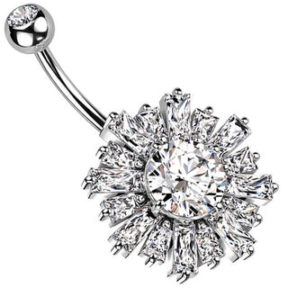 Piercing Ombelico Sole di zirconi