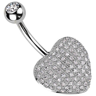 Piercing Ombelico Cuore di zirconi