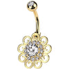 Belly Button Piercing flower zirconia