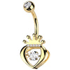 Belly Button Piercing heart crown zirconia
