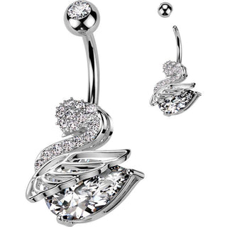 Piercing Ombelico Zircone cigno