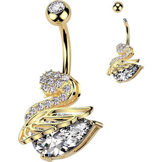 Piercing Ombelico Zircone cigno