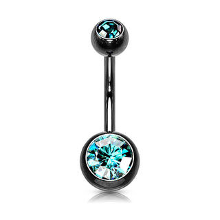 Bauchnabelpiercing Kugel Zirkonia Titan PVD