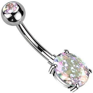 Piercing Ombelico Ovale di zircone