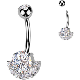 Piercing Nombril laiton titane zircones