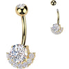Piercing Nombril laiton titane zircones