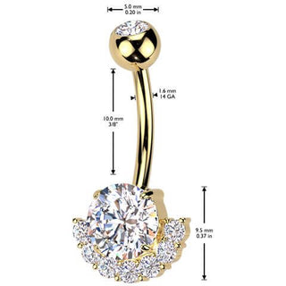 Piercing Nombril laiton titane zircones