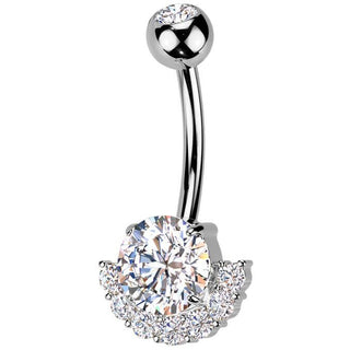 Piercing Nombril laiton titane zircones