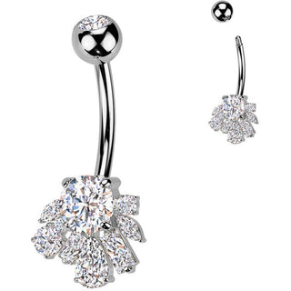 Piercing Nombril laiton titane zircones