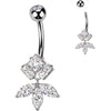 Piercing Nombril laiton titane zircones