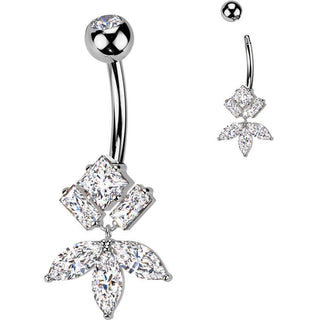 Piercing Nombril laiton titane zircones