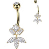 Piercing Nombril laiton titane zircones