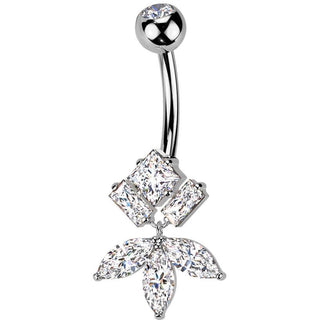 Piercing Nombril laiton titane zircones