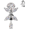 Belly Button Piercing titanium brass top down zirconia dangle