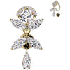 Piercing Nombril laiton titane top down pendentif en zircone