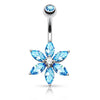 Belly Button Piercing Flower Zirconia