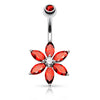 Belly Button Piercing Flower Zirconia
