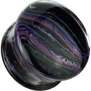 Verre Plug rayures multicolores double flare