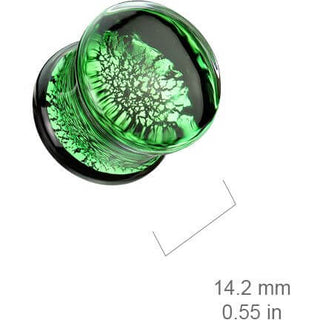 Verre verre double craquelé vert