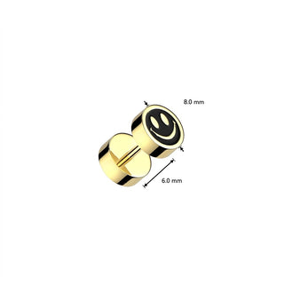 Fake Plug Smiley Gold Internally Threaded