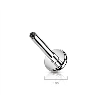 Titanium Base labret base flat back 4mm Internally Threaded