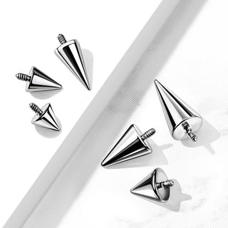 Top top spike silver Internally Threaded